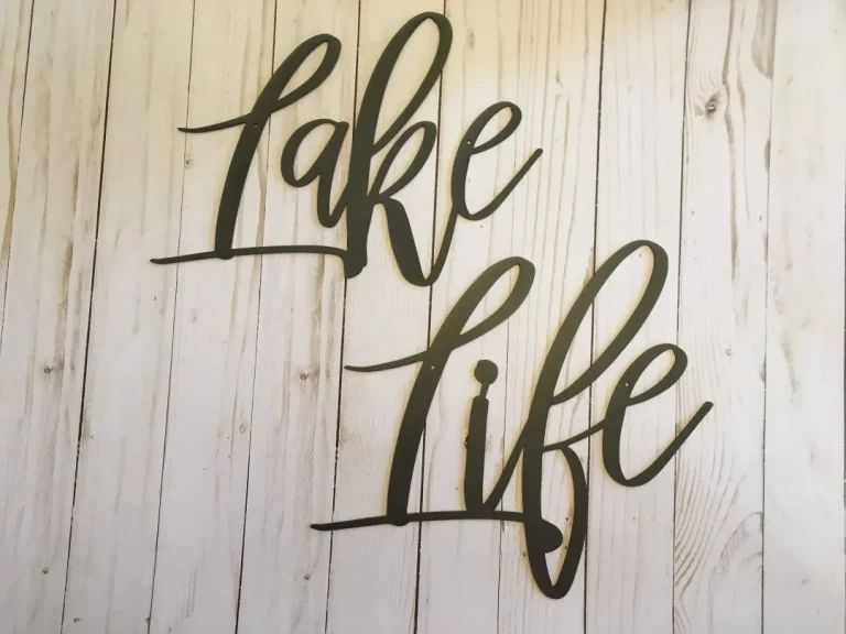 Lake Life Metal Sign, Lake House Decor, Metal Wall Art, Housewarming Gift, Metal Words, Lake Sign