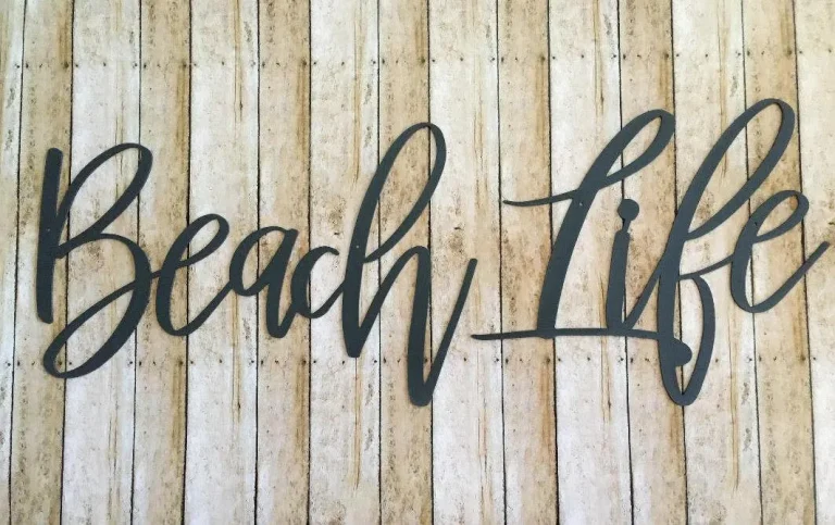 Beach Life Metal Sign, Beach House Decor, Metal Wall Art, Housewarming Gift, Metal Words, Beach Life Sign