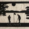 Metal Golfing Sign ,golfing Scene, Palm Trees, Metal Wall Art, Metal House Sign