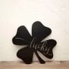 Lucky Four Leaf Clover Sign, St. Patrick's Day Decor, Metal Wall Decor, Shamrock Ornament, Four Leaf Clover Art, Metal Word Art