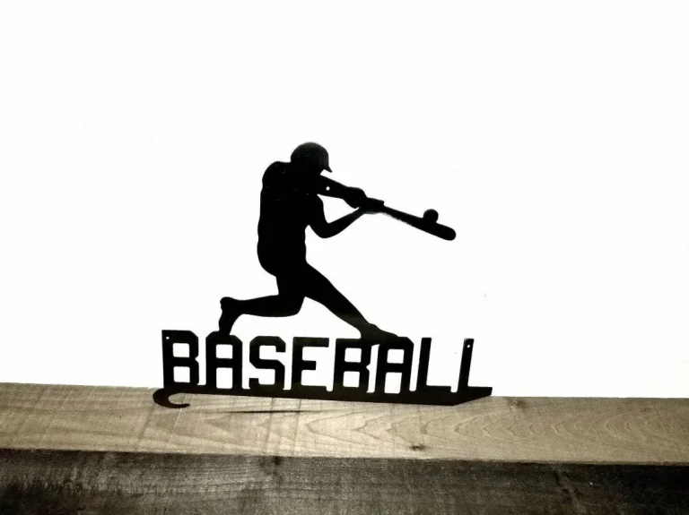 Baseball Sign, Metal Wall Art, Baseball Player Bedroom Decor, Kids Room Metal Sports Sign, Gift For Son, Grandson, Husband Or Boyfriend