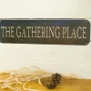 The Gathering Place Metal Sign, Farmhouse Decor, Rustic Raw Metal Word Wall Art