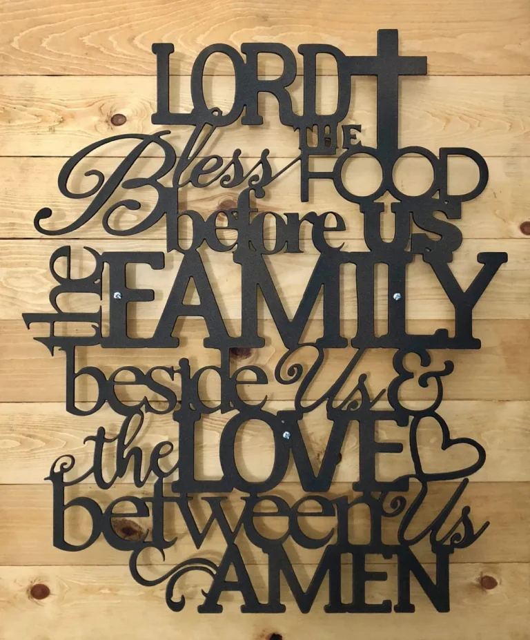 Lord Bless The Food Before Us, Metal Sign, Cut Metal Sign, Wall Metal Sign