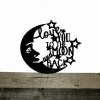 Love You To The Moon And Back Metal Sign, Metal Wall Art, Baby Room Nursery Decor, Kids Room Moon Star Art, Gift Idea For Kids