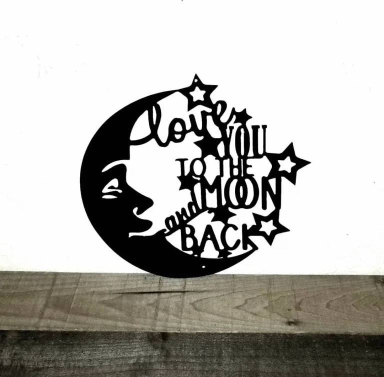 Love You To The Moon And Back Metal Sign, Metal Wall Art, Baby Room Nursery Decor, Kids Room Moon Star Art, Gift Idea For Kids