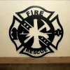 Fire Department Metal Sign, Maltese Badge Metal Wall Art, Fire Dept Sign, Gift For Firefighter, Fire Department Gift, Firefighters Sign
