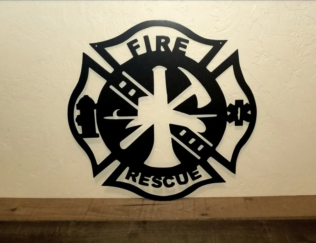 il_fullxfull.1622049212_5brc_1024x1024_2x_857d6d1e-ba4f-4aa8-a2e8-a5ab3276e1c6.webp Fire Department Metal Sign, Maltese Badge Metal Wall Art, Fire Dept Sign, Gift For Firefighter, Fire Department Gift, Firefighters Sign
