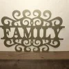 Family Metal Word Art With Scrolls,metal Family Sign, Gallery Wall Decor, Housewarming Gift, Living Room Decor, Gift Idea For Her