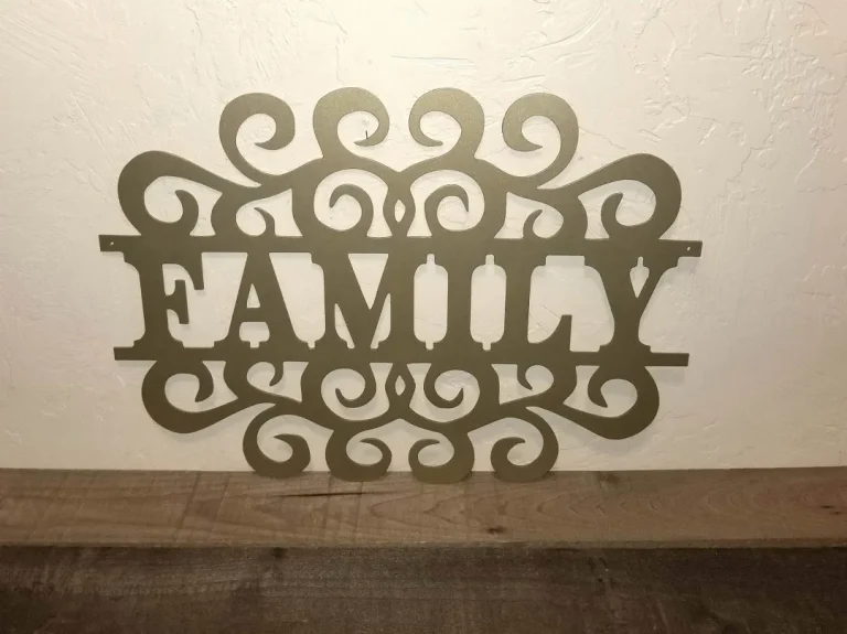 Family Metal Word Art With Scrolls,metal Family Sign, Gallery Wall Decor, Housewarming Gift, Living Room Decor, Gift Idea For Her