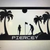 Metal Golfing Sign ,golfing Scene, Palm Trees, Metal Wall Art, Metal House Sign