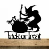 Trick-or-treat Sign Metal Wall Art - Halloween Witch And Brew Custom Metal Sign Entryway Decor - Halloween Front Door Hanger - Office Decor