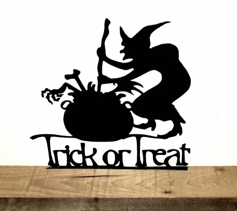 Trick-or-treat Sign Metal Wall Art - Halloween Witch And Brew Custom Metal Sign Entryway Decor - Halloween Front Door Hanger - Office Decor