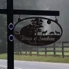 Metal Sign With Barn , Chickens , Goat And Cattails Scene Customized With Your Name, Metal Wall Art, Metal House Sign