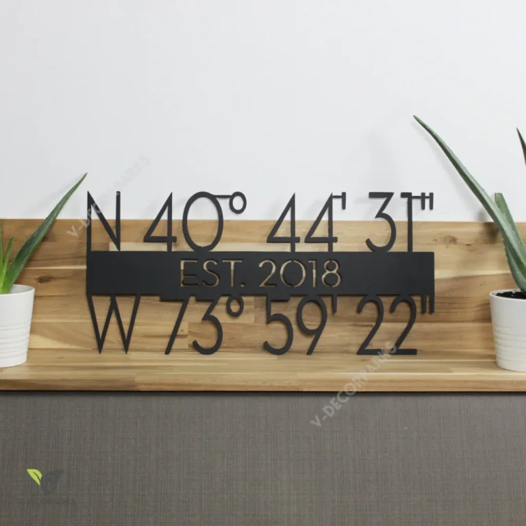 Gps Coordinates Sign, Latitude Longitude Signs, Wedding Gift, Housewarming Gift, Realtor Closing Gift, Iron Anniversary Gift