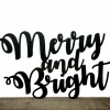 Merry And Bright Sign Metal Wall Art - Christmas Sign - Holiday Decor - Merry And Bright Christmas Decor - Holiday Sign - Rustic Word Art