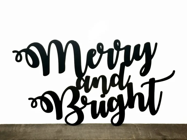 Merry And Bright Sign Metal Wall Art - Christmas Sign - Holiday Decor - Merry And Bright Christmas Decor - Holiday Sign - Rustic Word Art