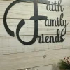 Metal Faith Family Friends Sign - Large Metal Wall Art - Housewarming Gift For Friends