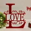Love Custom Name Signs Personalized Initial Split Letter L Valentines Day Gifts Home Decor Door Hanging Wall Monogram Wreath Acrylic Metal