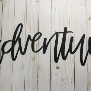 Adventure Metal Sign, Metal Wall Art, Housewarming Gift, Metal Words, Adventure Sign