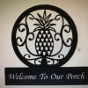 Metal Pineapple Porch Sign, Metal Wall Art, Metal House Sign