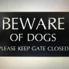 Metal Beware Of Dogs Keep Gate Closed Sign With Powder Coat Finish, Metal Wall Art, Metal House Sign