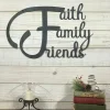 Metal Faith Family Friends Sign - Large Metal Wall Art - Housewarming Gift For Friends