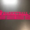 Basketball- Medal Hanger Holder Display Rack Female 3 Rung, Cut Metal Sign, Metal Wall Art