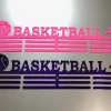 Basketball- Medal Hanger Holder Display Rack Female 3 Rung, Cut Metal Sign, Metal Wall Art