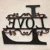 Love Custom Name Signs Personalized Initial Split Letter L Valentines Day Gifts Home Decor Door Hanging Wall Monogram Wreath Acrylic Metal