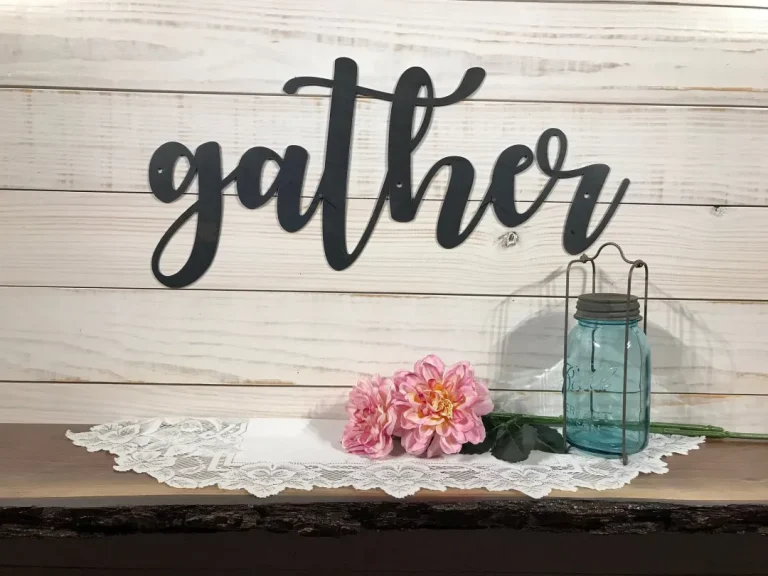 Large Metal Gather Sign - Metal Wall Words - Metal Wall Decor - Modern Farmhouse Signs - 48 Inch