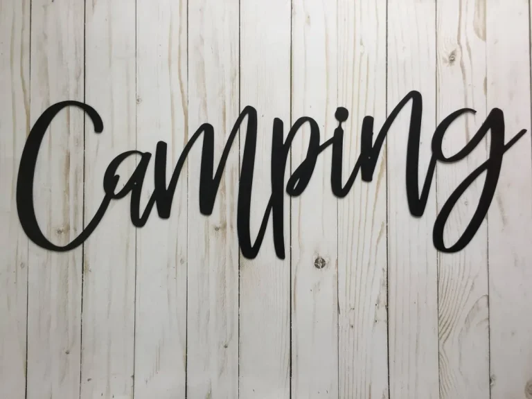 Camping Metal Sign, Metal Wall Art, Housewarming Gift, Metal Words, Camping Sign