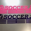 Soccer- Medal Hanger Holder Display Rack Female 3 Rung, Cut Metal Sign, Metal Wall Art