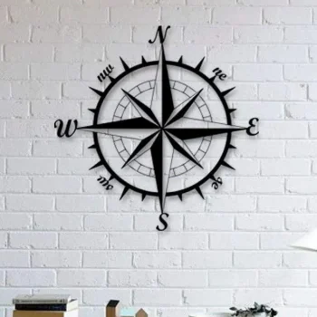 Nautical Compass -metal Wall Art, Metal Compass, North Arrow Metal Art, Housewarming Gifts, Christmas Gifts, Gifts For Him, Kompass Wall Art