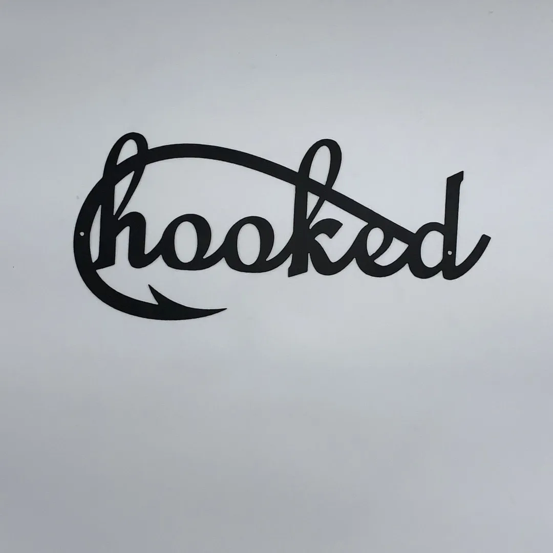 il_fullxfull.1902713494_i4m3_1024x1024_2x_23749923-6c41-4768-9d2c-c9274d5d2195.webp Hooked Metal Sign, Fishing Decor, Metal Fishing Sign, Fishing Sign