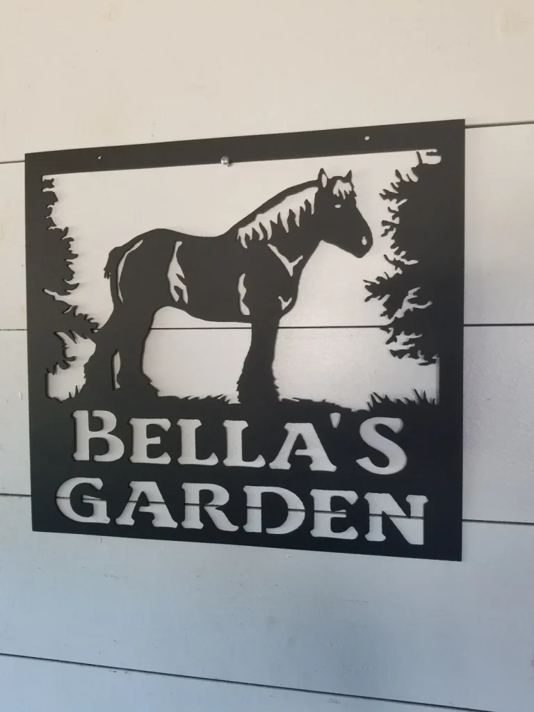Metal Draft Horse Sign, Indoor Or Outdoor Metal Draft Horse Sign