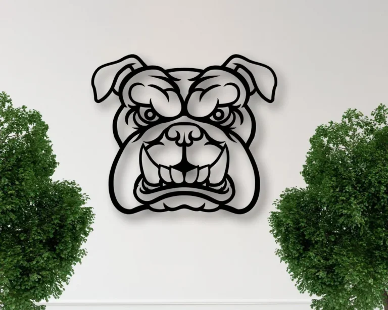 Bulldog Metal Wall Art, Bulldogs Metal Sign, Bulldogs Door Hanger, Dog Metal Art, Bulldog Fans, Metal Decor,english Bulldog Art, Metal Signs