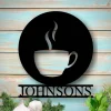 Kitchen Coffee Signs, Coffee Metal Sign, Last Name Sign, Coffee Sign, Coffee Bar Sign, Sign Coffee, Coffee Metal Decor, Coffee Metal Wallart