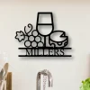 Metal Family Name Sign With Wine And Cheese, Custom Wine Theme Sign, Wine Sign, Metal Family Name Sign With Wine, Wine Lover, Last Name Sign