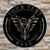 Custom Phoenix Bird Emblem, Personalized, Family Name Sign, Custom Metal Sign, Home Decor, Metal Art, Wall Decor, Entrance Sign, Gate Sign