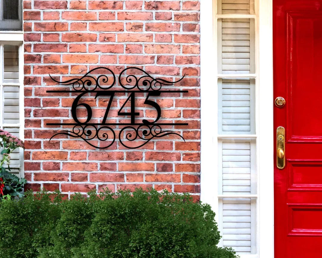 il_fullxfull.1999510278_dmi7_1024x1024_2x_3ca7dcea-8e94-4cff-b3b3-4a3e7bb6fb85.webp Custom Metal Address Sign, Custom Street Address Sign, Address Plaque, Metal House Numbers, Housewarming Gifts, Address Sign