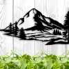 Metal Wall Art Mountains, Mountains Wall Art, Scandinavian Decor Idea Gift ,living Room Stencil Hanging Mountain Range Artwork Mountain Sign