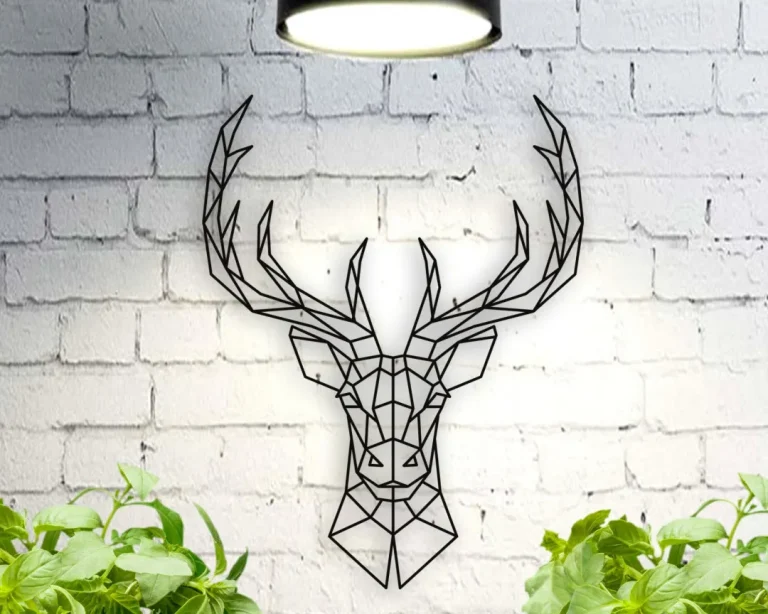 Deer Metal Wall Art, Geometric Deer Head, Metal Wall Decor, Man Cave Wall Art, Buck Wall Art, Man Cave Decor, Wall Art For Men, Gift For Men