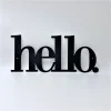 Hello Sign, Metal Hello Sign, Black Metal Hello Sign, Metal Wall Decor