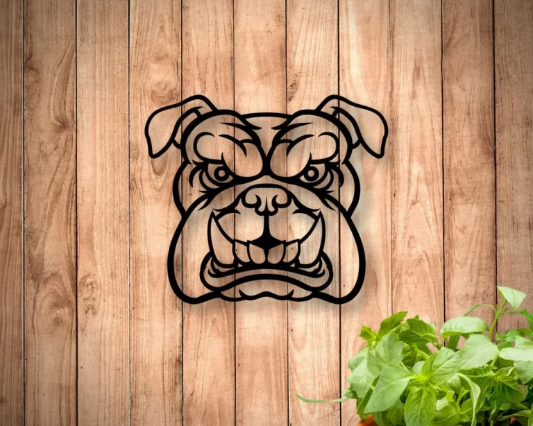 Bulldog Metal Wall Art, Bulldogs Metal Sign, Bulldogs Door Hanger, Dog Metal Art, Bulldog Fans, Metal Decor,english Bulldog Art, Metal Signs