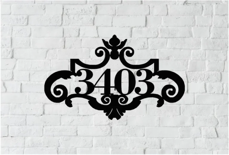 Fancy House Address Plaque, House Address Numbers Sign, Metal Address Sign, Metal House Numbers, Metal Address Plaque 016