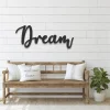 Dream Sign, Dream Metal Word, Inspirational Wall Art, Metal Cursive Word Sign, Cursive Word Wall Art, Farmhouse Decor