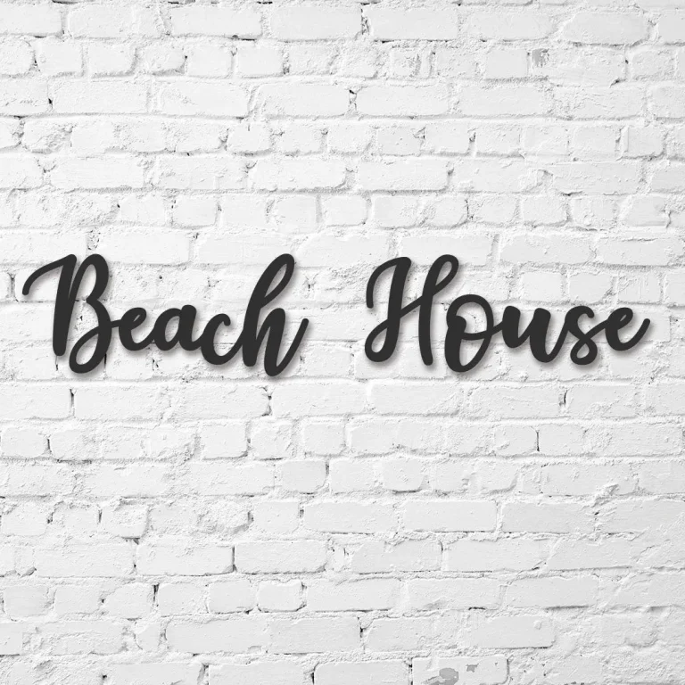 Beach House Sign, Beach House Metal Sign, Custom Beach House Decor, Personalized Beach House Wall Art, Cursive Beach House Word Art