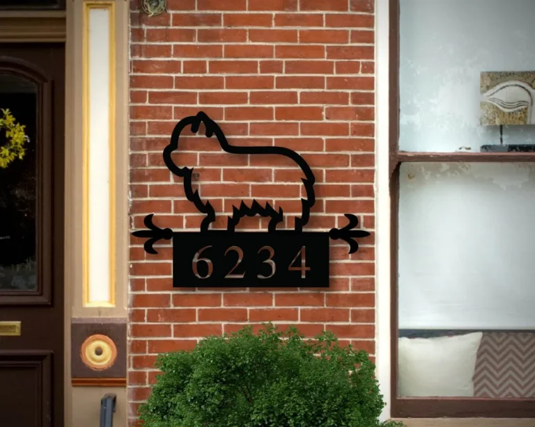 Custom Metal Address Sign, Metal House Number Sign, Yorkie Art, Front Porch Sign, Address Plaque, Metal Yorkie Sign, Custom Dog Address Sign