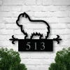 Custom Metal Address Sign, Metal House Number Sign, Yorkie Art, Front Porch Sign, Address Plaque, Metal Yorkie Sign, Custom Dog Address Sign