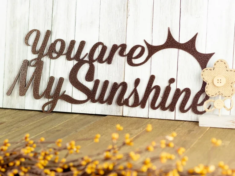 You Are My Sunshine Metal Wall Art, Metal Sign, Outdoor Sign, Metal Wall Decor, Love Quotes, Laser Cut Steel